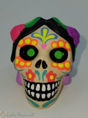 CF104 DAY OF THE DEAD CERAMIC SKULLS H: 2 in.