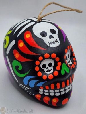 CF233 DAY OF THE DEAD CERAMIC SKULLS H: 2.5 in.