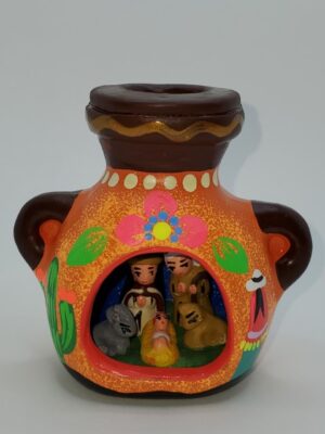 GB010 HAND PAINTED CERAMIC NATIVITY H:2.8 in.