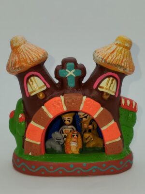 GB014 HAND PAINTED CERAMIC NATIVITY H:3.25 in.