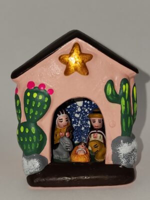 GB016 HAND PAINTED CERAMIC NATIVITY H:3 in.