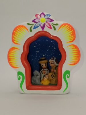 GB021 HAND PAINTED CERAMIC NATIVITY H:3 in.