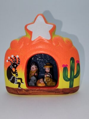 GB025 HAND PAINTED CERAMIC NATIVITY H:3.7 in.