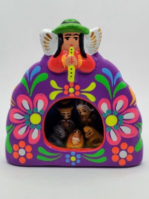 GB005 HAND PAINTED CERAMIC NATIVITY H:3.2 in.