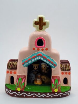 GB007 HAND PAINTED CERAMIC NATIVITY H:3.4 in.