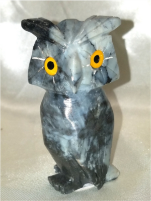 GD106 OWL STONE FIGURINES H: 3.25 in.