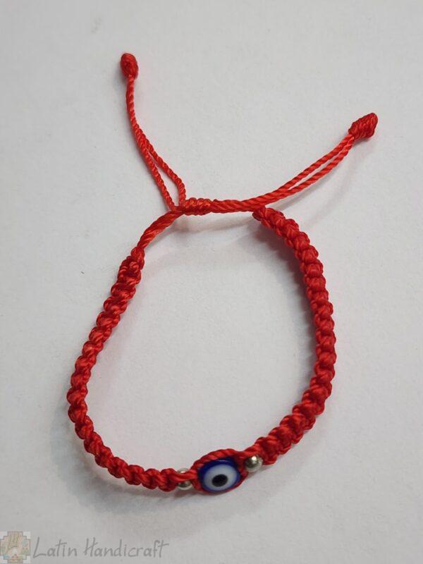 HA52   RED THREAD WITH BLUE EVIL EYED  BRACELET