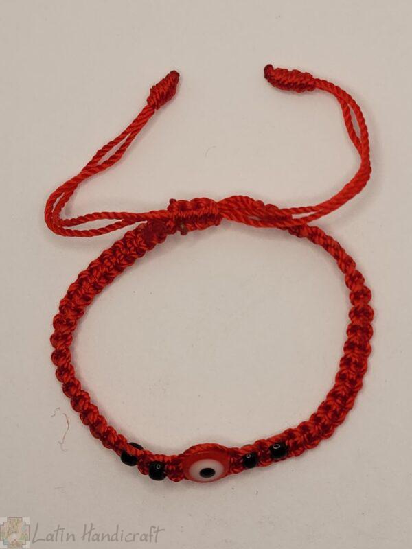 HA53   RED THREAD WITH RED EVIL EYED  BRACELET