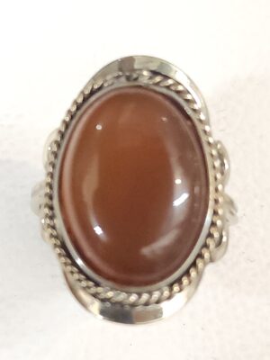 HE13 PERUVIAN RING WITH CARNELIAN COLOR STONE