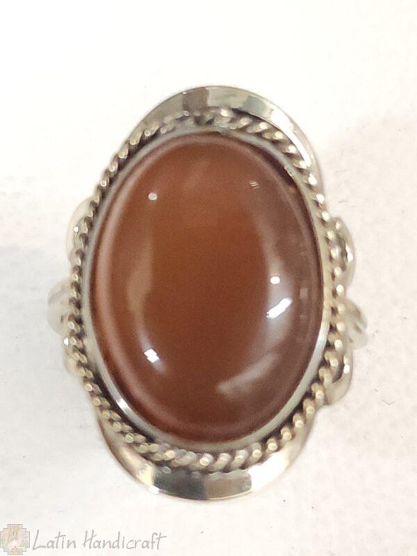 HE13 PERUVIAN RING WITH CARNELIAN COLOR STONE