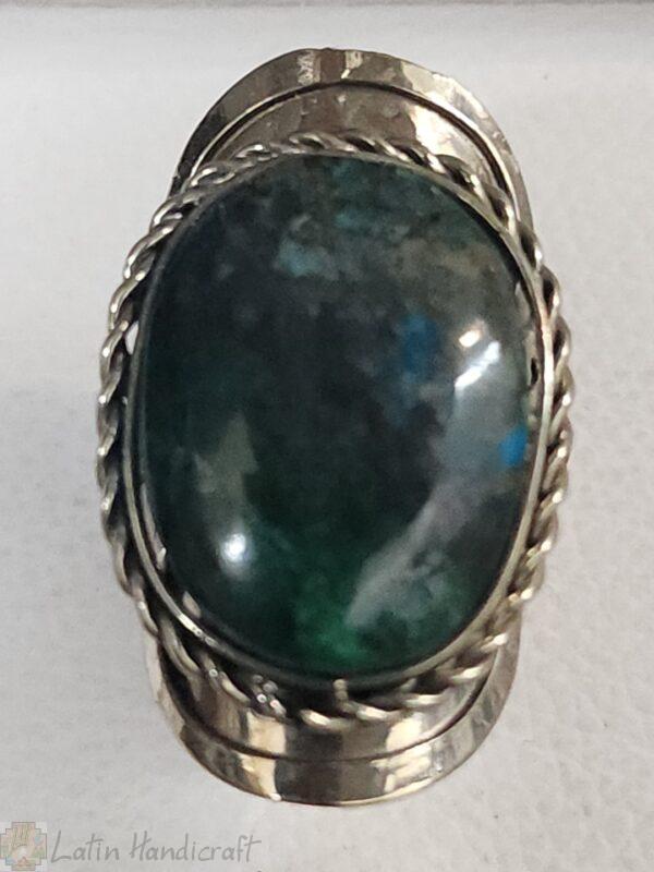 HE15 PERUVIAN RING WITH CHRYSOCOLLA COLOR STONE