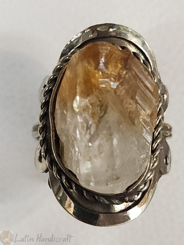 HE19 PERUVIAN RING WITH NATURAL CITRINE STONE