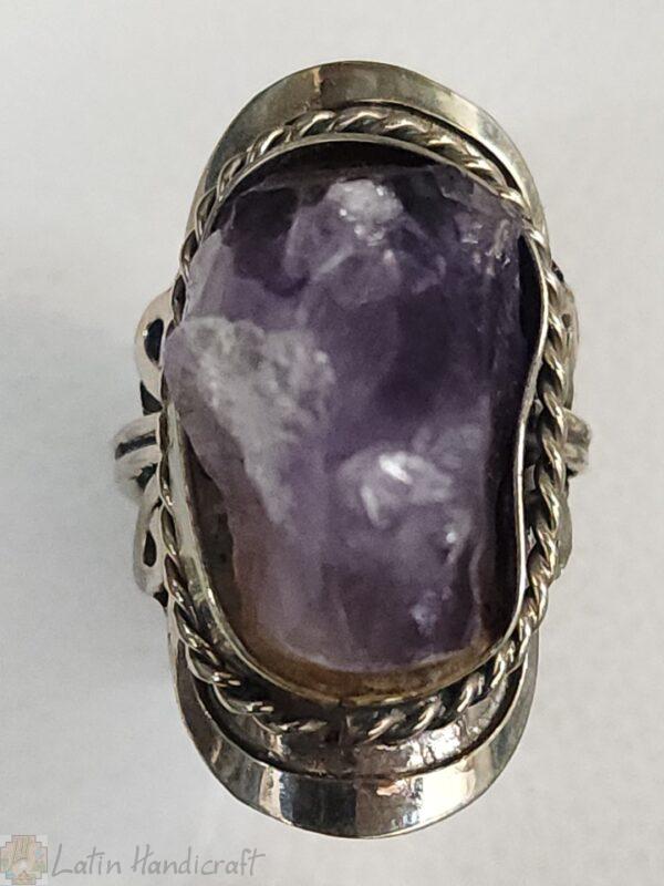 HE20 PERUVIAN RING WITH NATURAL AMETHYST STONE