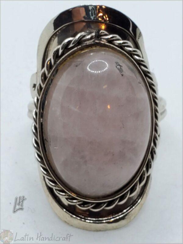 HE05 PERUVIAN RING WITH ROSE QUART COLOR STONE