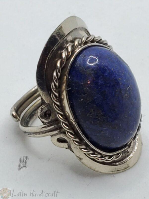 HE07 PERUVIAN RING WITH LAPIS LAZULI COLOR STONE