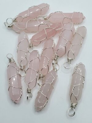 HF43 ONE UNIT ROSE QUARTZ PENDANTS