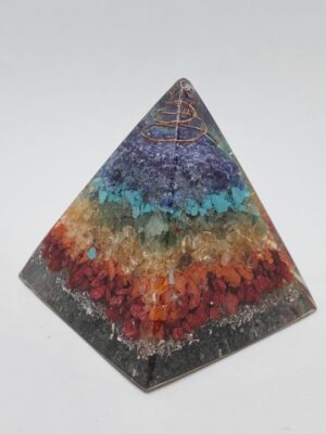 MD02 MYSTIC ACRYLIC PYRAMID WITH STONES H: 2.5 IN.