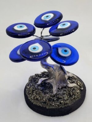 B118 EVIL EYE STONE TREE OF LIFE H: 4 in.