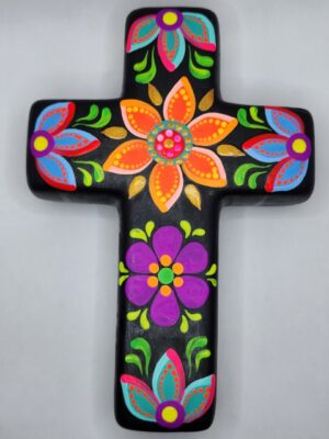 CB210 DAY OF THE DEAD CERAMIC CROSS, H: 7 in.