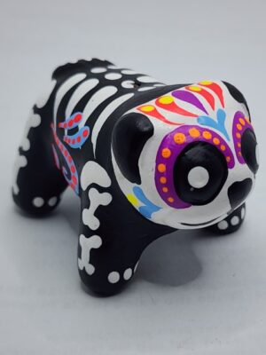 CDS023 DAY OF THE DEAD CERAMIC INCENSE HOLDER S, H: 1.9 in.