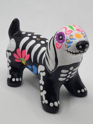 CDS005 DAY OF THE DEAD CERAMIC INCENSE HOLDER S, H: 2.5 in.