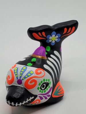 CDS009 DAY OF THE DEAD CERAMIC INCENSE HOLDER S, H: 2.4  in.