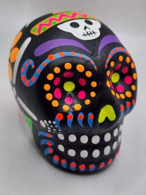 CF229 DAY OF THE DEAD CERAMIC SKULLS H: 2.5 in.