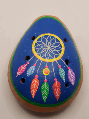 K002 HAND PAINTED OCARINA H: 3.5 in.